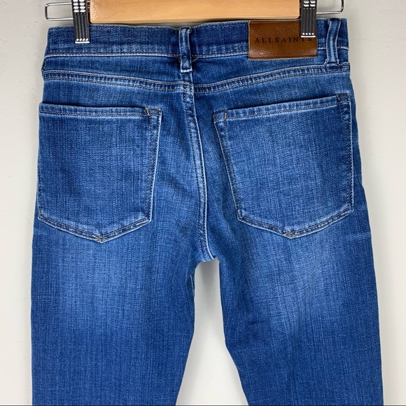 Allsaints "Slim Boys" Boyfriend Fit Medium Indigo Wash Jeans Size 24 - Picture 6 of 14